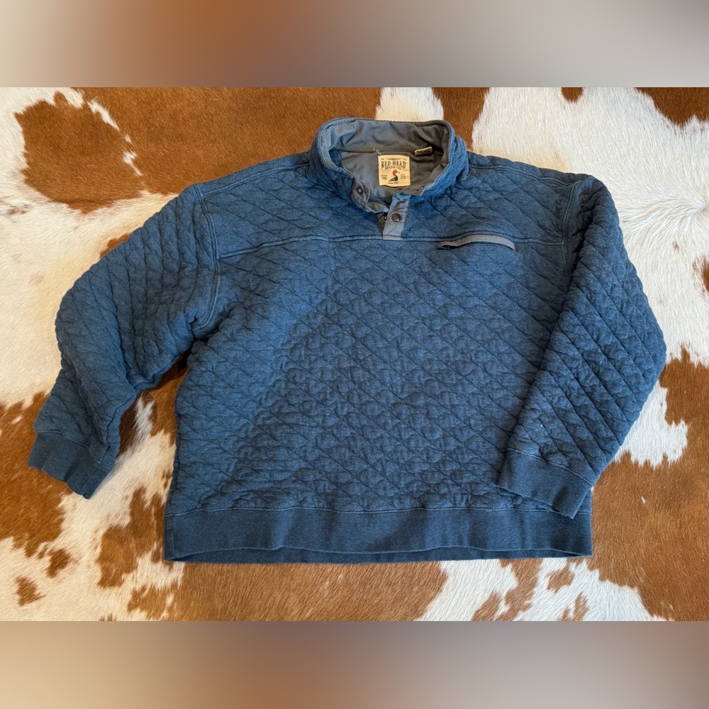 Men's Red Head Blue Quilted Sweater